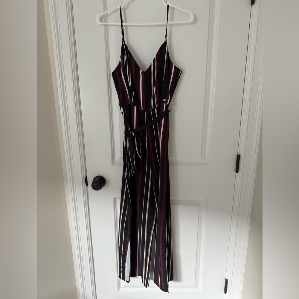 Guess Red Sleeveless V-neck Jumpsuit